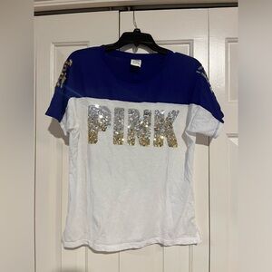PINK Victoria’s Secret Sequin Logo Top Size Small